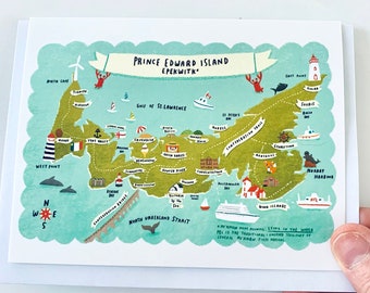 Map of PEI Blank Greeting Card (with envelope)
