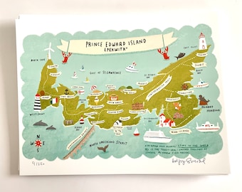 8.5"x11" Illustrated Map Of Prince Edward Island