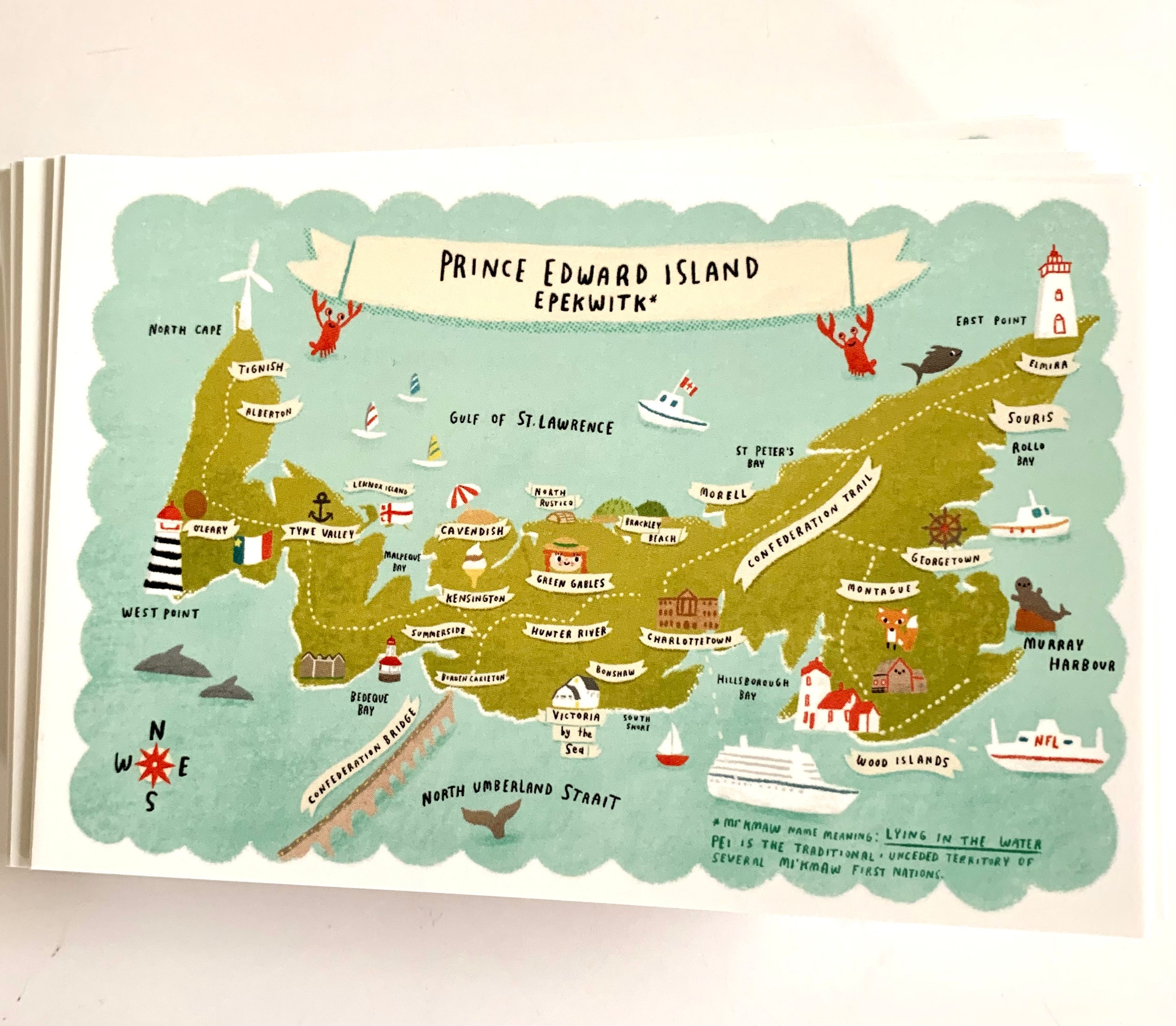 8.5x11 Illustrated Map of Prince Edward Island Etsy Canada