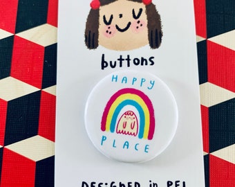 1.25" "Happy Place" Button