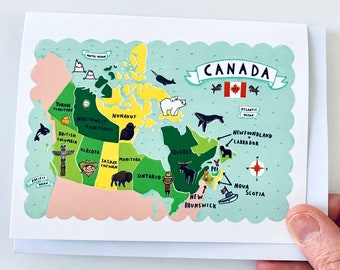 Map of Canada Blank Greeting Card (with envelope)