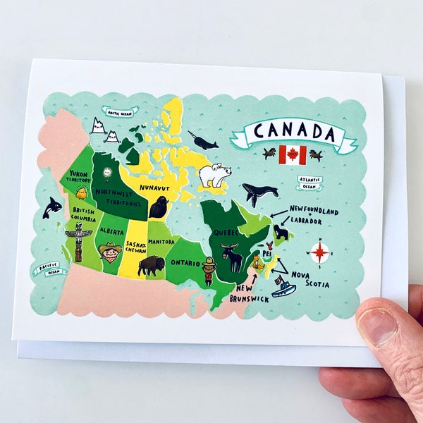 Map of Canada Blank Greeting Card (with envelope)