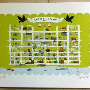 Limited edition 8.5x11 illustrated map of Charlottetown, PEI image 3