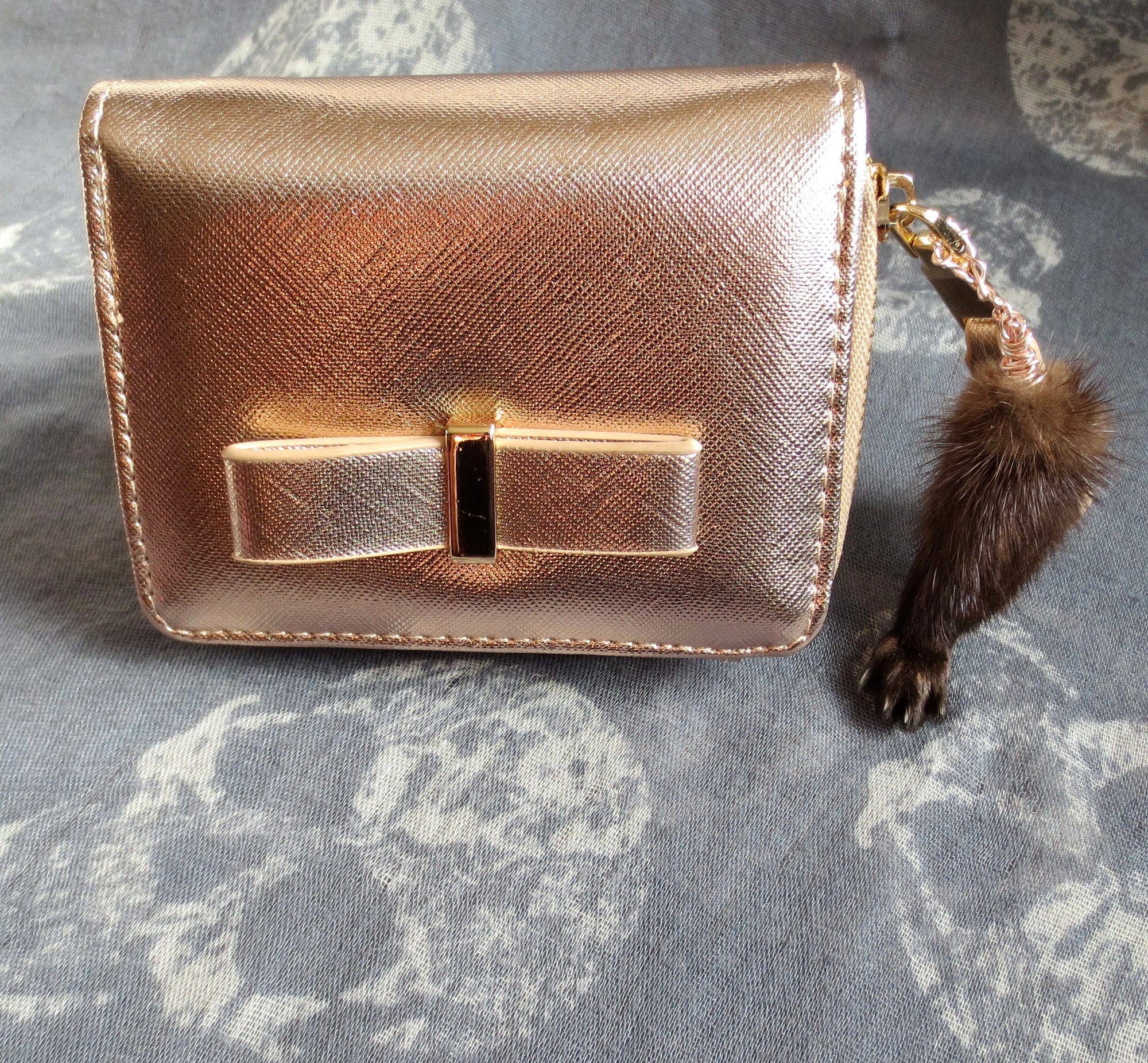 Taxidermy Mink Paw Wallet Real Oddity Ethical Fur Bone Etsy