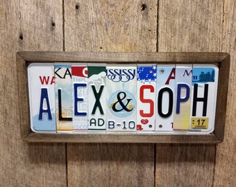 Personalized License Plate Sign Anniversary Gift For Boyfriend Girlfriend Wife Husband Wedding Gift House Warming mother's day