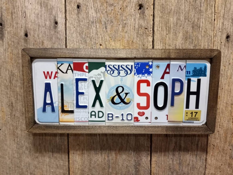 Personalized Gift for Boyfriend, Girlfriend, License plate sign, father's day Gift for her, Gift for him Anniversary Christmas gift 