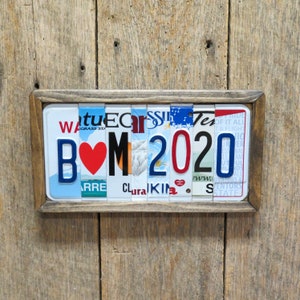 Custom License Plate Anniversary Sign: Personalized Initials & Year