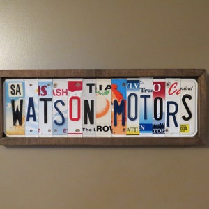Custom Business Sign Made From License Plates Gift For Business Owner
