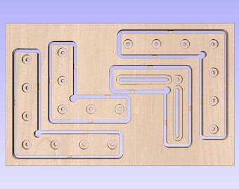 CNC Table Locating Stop Blocks - Universal For Wasteboard System With 2" On Center Hole Spacing - VCarve .crv - .dxf - .svg Files Included