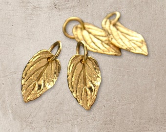 Small Mint Leaf Jewelry Charm - Bronze