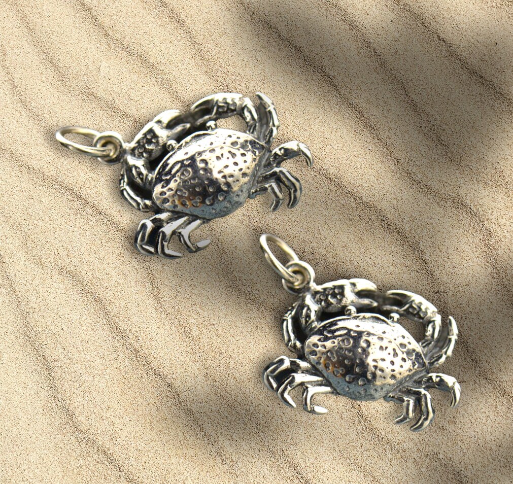 Sterling silver crab charm clearance