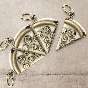 Sterling Silber Pizza Charm -Lieblings essen. Beste Freundin Charms