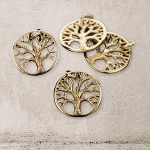 Sm Textured Tree of Life Jewelry Charm - Bronze