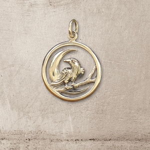 Sterling Silver Raven and Moon Charm - Raven Charm