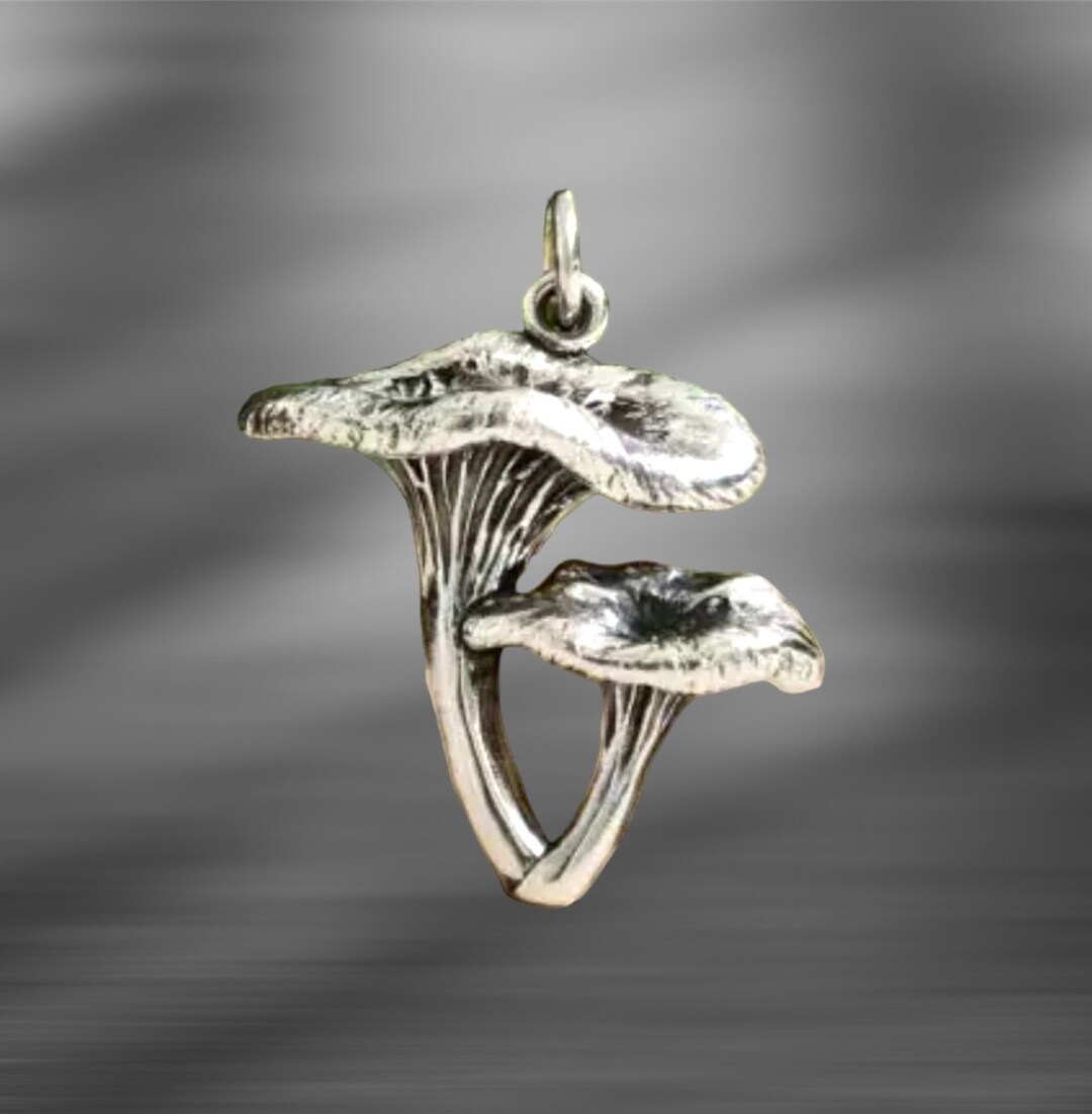 Chanterelle Mushroom Sterling Silver Pendant - Etsy