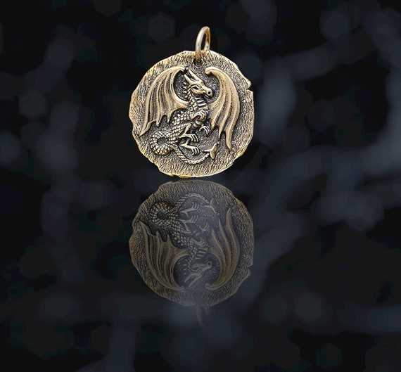 Sterling Silver Ancient Coin Charm - Dragon