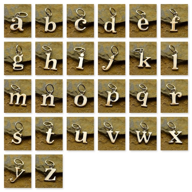 Sterling Silver Lowercase Typewriter Letter Charm Etsy