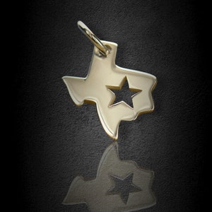 Sterling Silver Texas State Charm with Star