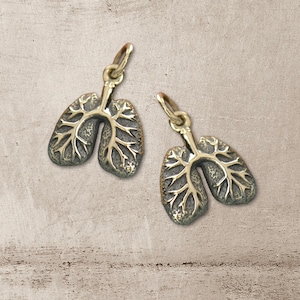 Sterling Silver Lungs Charm 17x12mm