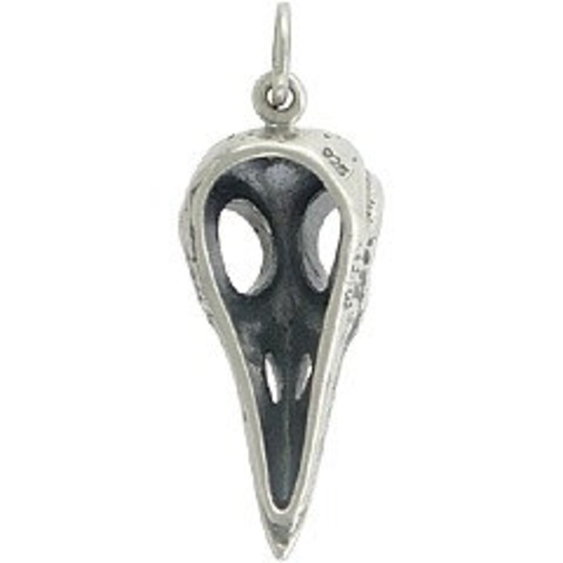Nature-Holiday-Animal Sterling Silver Bird Skull Charm