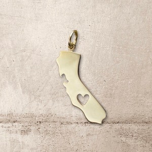 Sterling Silver California Charm with Heart Cutout -24mm
