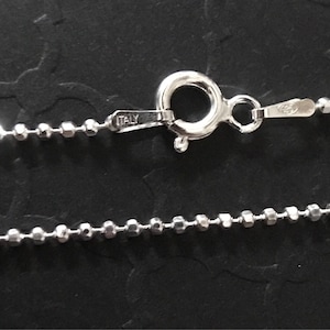 Sterling Silver 20in 1.5mm Diamond Cut Bead Chain Necklace with Spring ring