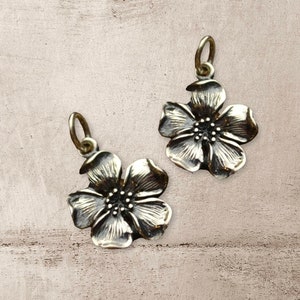 Sterling Silver Cherry Blossom Charm - Flowers-Nature