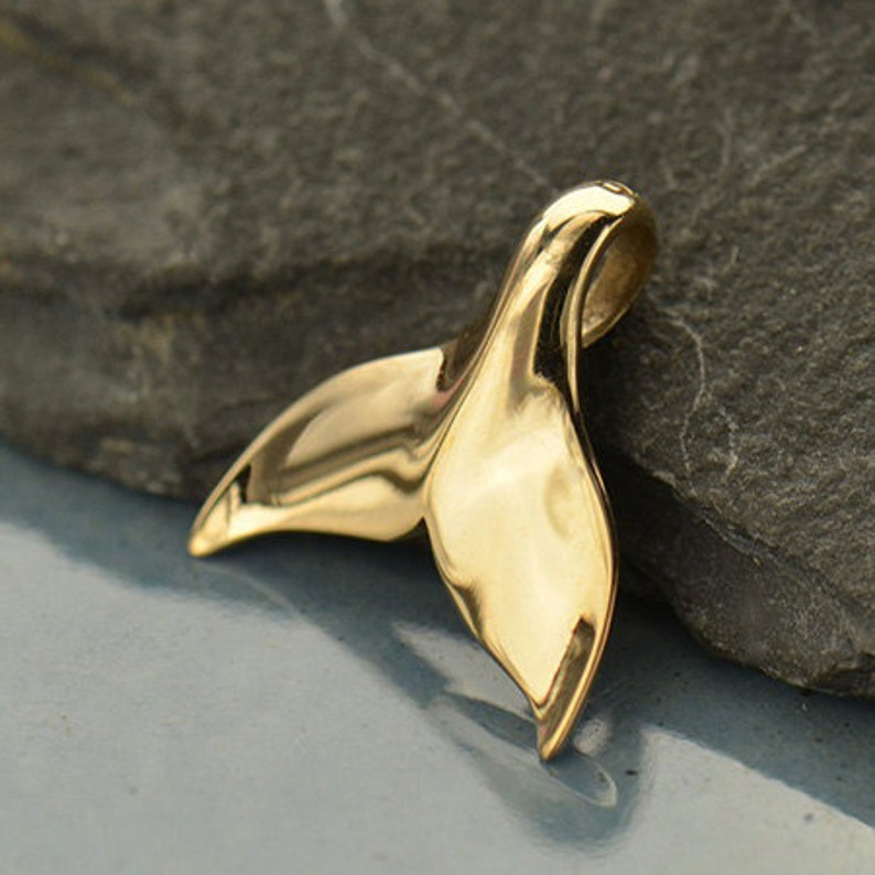 Beach Pendant Beach Charm Ocean Charm Sea Life Charm Natural Bronze Whale Charm Whale Tail Charm Whale Tail Pendant