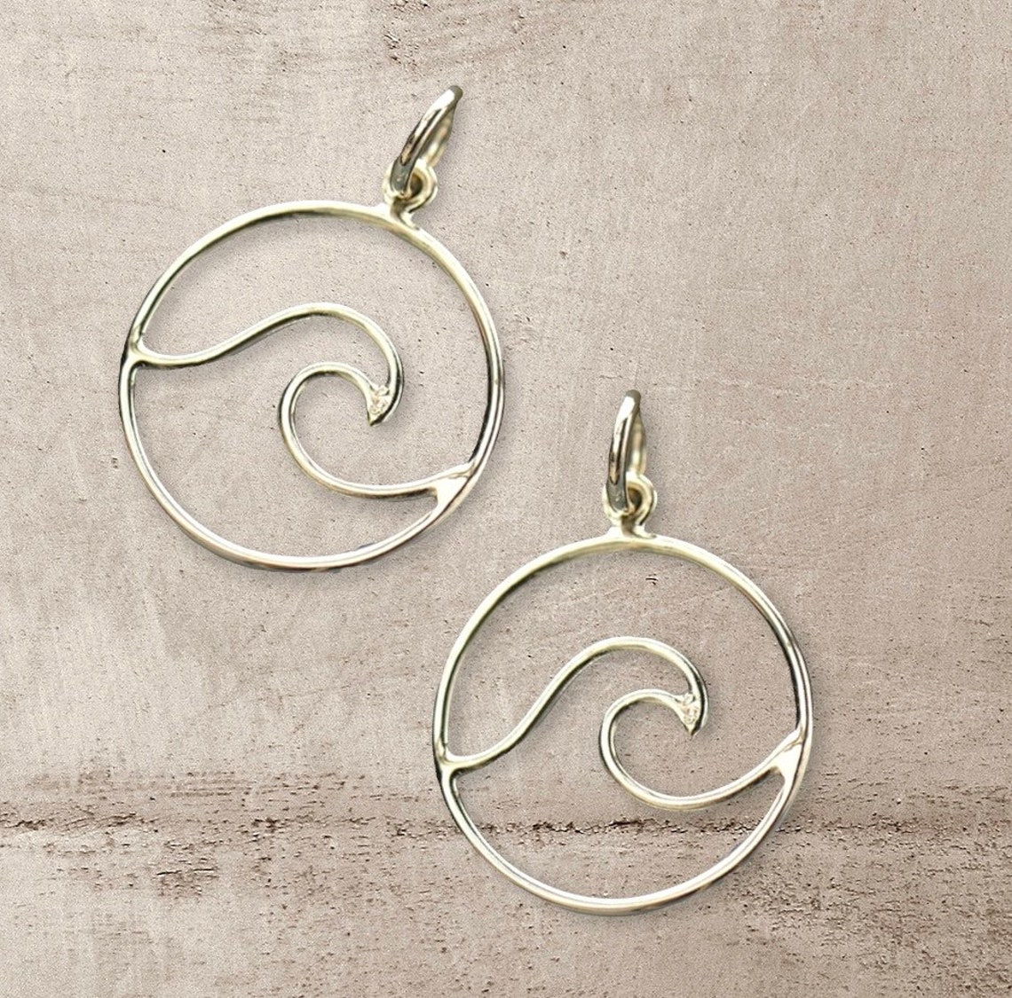 Sterling Silver Wave Pendant beach-ocean-sea - Etsy