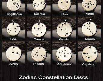 Sterling Silver Zodiac Constellation Discs