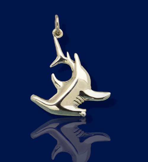 Sterling Silver Hammerhead Shark Charm, Ocean Lover, Sharks, Deep Sea, Dainty Shark, Preditor