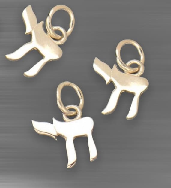 Sterling Silver Chai Life Symbol Charm Jewish Charm 13x8mm