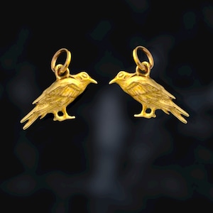 Bronze Raven Charm – Mystical Bird Jewelry