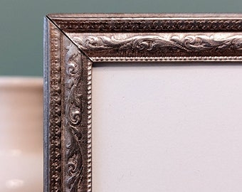 Ornate Flora Silver Tone Metal Picture Frame, 8x10” Decorative Gallery Wall or Standing Photo Frame