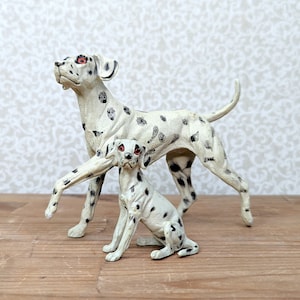 Vintage Dalmatians Rubber Toys Triple A PVC Plastic Animal Toys, Bundle of 2 Toys