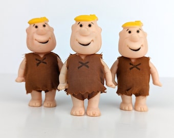 Vintage Flintstones Plush Dolls – Fred Flintstone & Barney Rubble