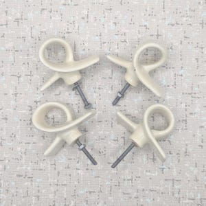 Vintage White Ribbon Ceramic Knob, Drawer Pull