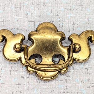 Vintage Brass Gold Tone Drawer Handles, Chippendale Style, Dresser Drawer Pulls Furniture Hardware