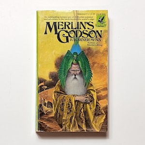 Merlin's Godson, H. Warner Munn, 1977, Del Rey, Arthurian Romance Fantasy, Paperback Novel