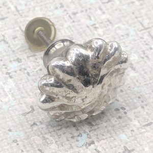 Vintage Silver Chrome Color Star Shape Glass and Metal Drawer Knobs / Cabinet Pulls Diameter