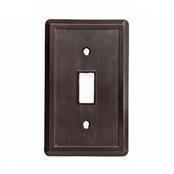 Vintage Dark Brown Bakelite Single Switch Plate