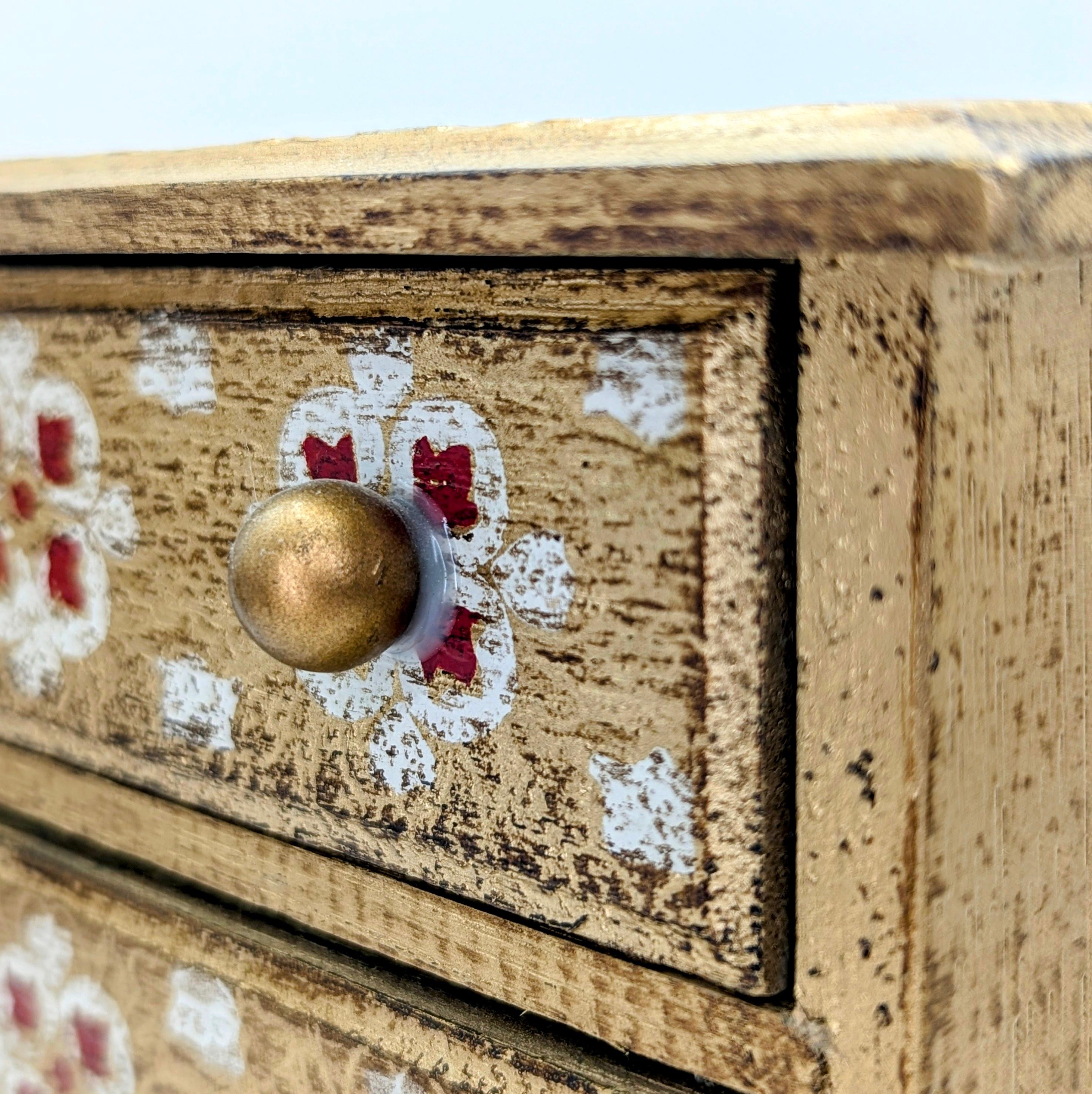 Vintage Royal Sealy Japan Music Box, Floral Wood Jewelry Curio Box