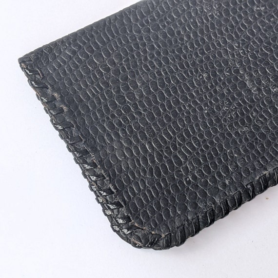 Minimalist Handmade Black Leather Fold Over Walle… - image 4