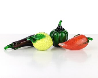 ガラスに入った果物と野菜、ムラーノ様式、イタリア、20世紀半ば