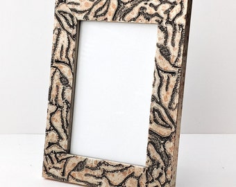 Unique Abstract Metallic Tone Picture Frame, Retro 60s Look from the 80s, Abstract Sculptural Statement Frame