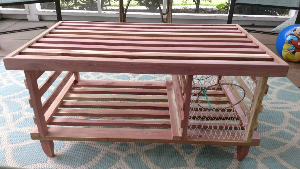 CEDAR Lobster Trap Coffee Table Made in USA Shipping | Etsy
