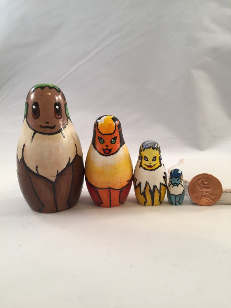 Pokemon Russian Nesting Doll Eevee Flareon Jolteon Etsy