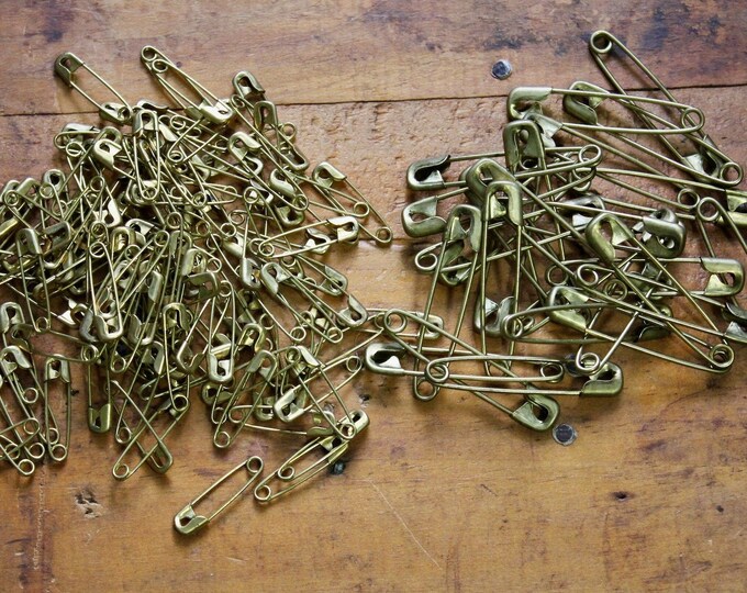 Lot of Vintage Brass Safety Pins Craft Art Supply Etsy