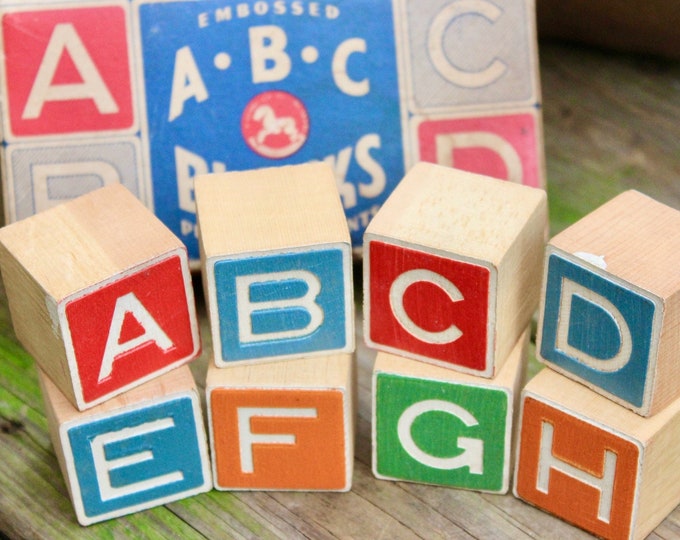 1920's Embossing Co. Albany NY ABC Embossed Wood Blocks Etsy