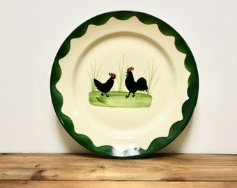 Harmarsback Handgemalt Rooster Plate, Made in Germany